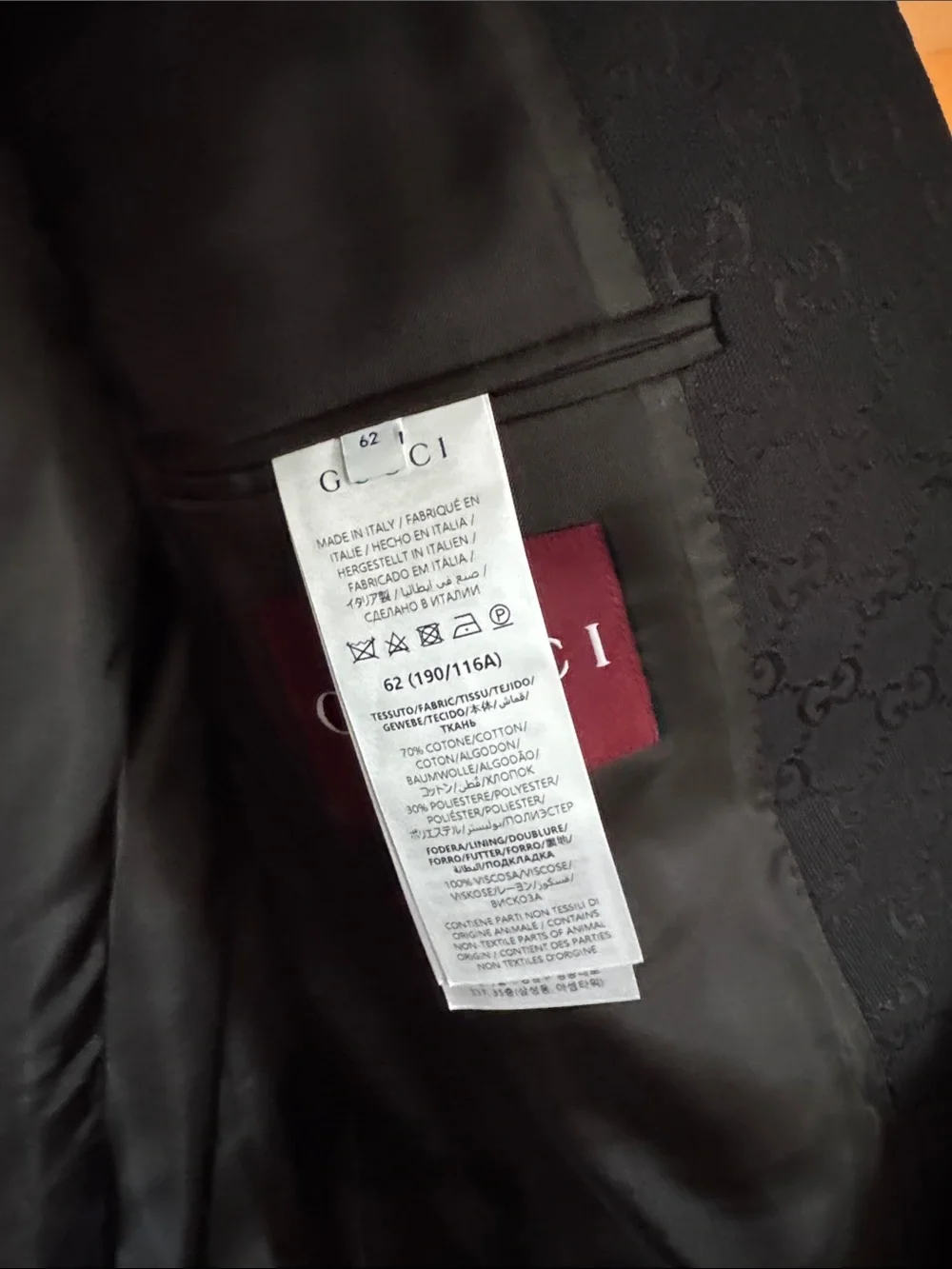 Gucci Black Tonal Monogram Men's Blazer